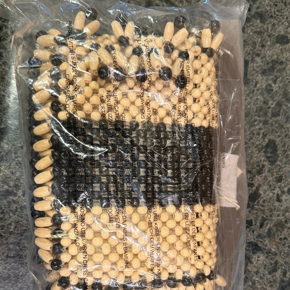 Seychelles Handbags - Seychelles Black and Cream Beaded Bag